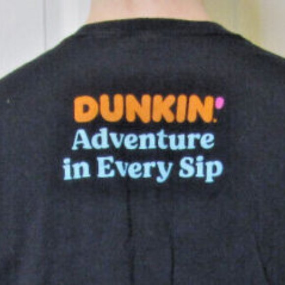 Dunkin Donuts Black Tshirt Explorer Batch Adventurer, Cotton, Adult size M - Picture 6 of 7